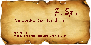 Parovsky Szilamér névjegykártya